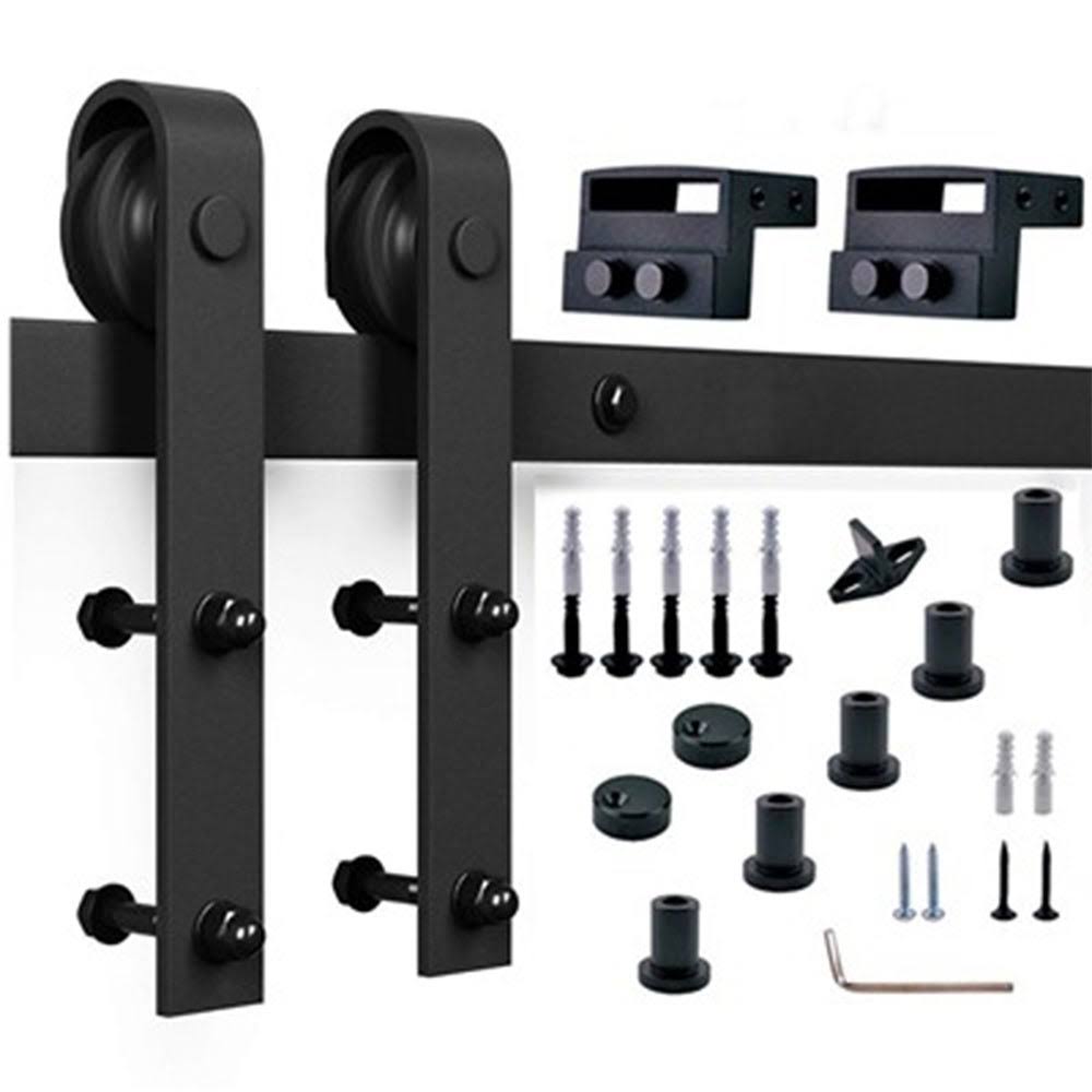 Paneled Wood Barn Door with Installation Hardware Kit C78041