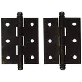 Solid Brass 2-1/2-Inch x 2-Inch Cabinet Hinge with Ball Tips L69655