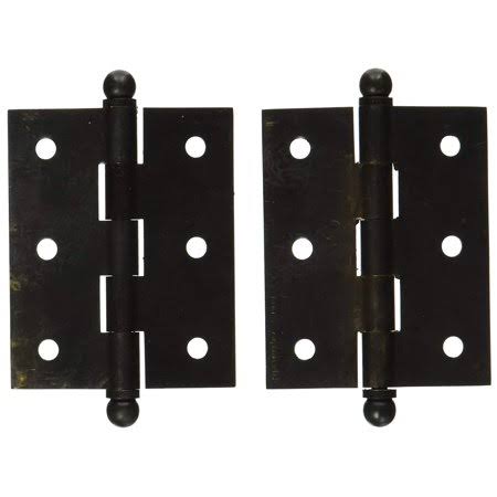 Solid Brass 2-1/2-Inch x 2-Inch Cabinet Hinge with Ball Tips L69655