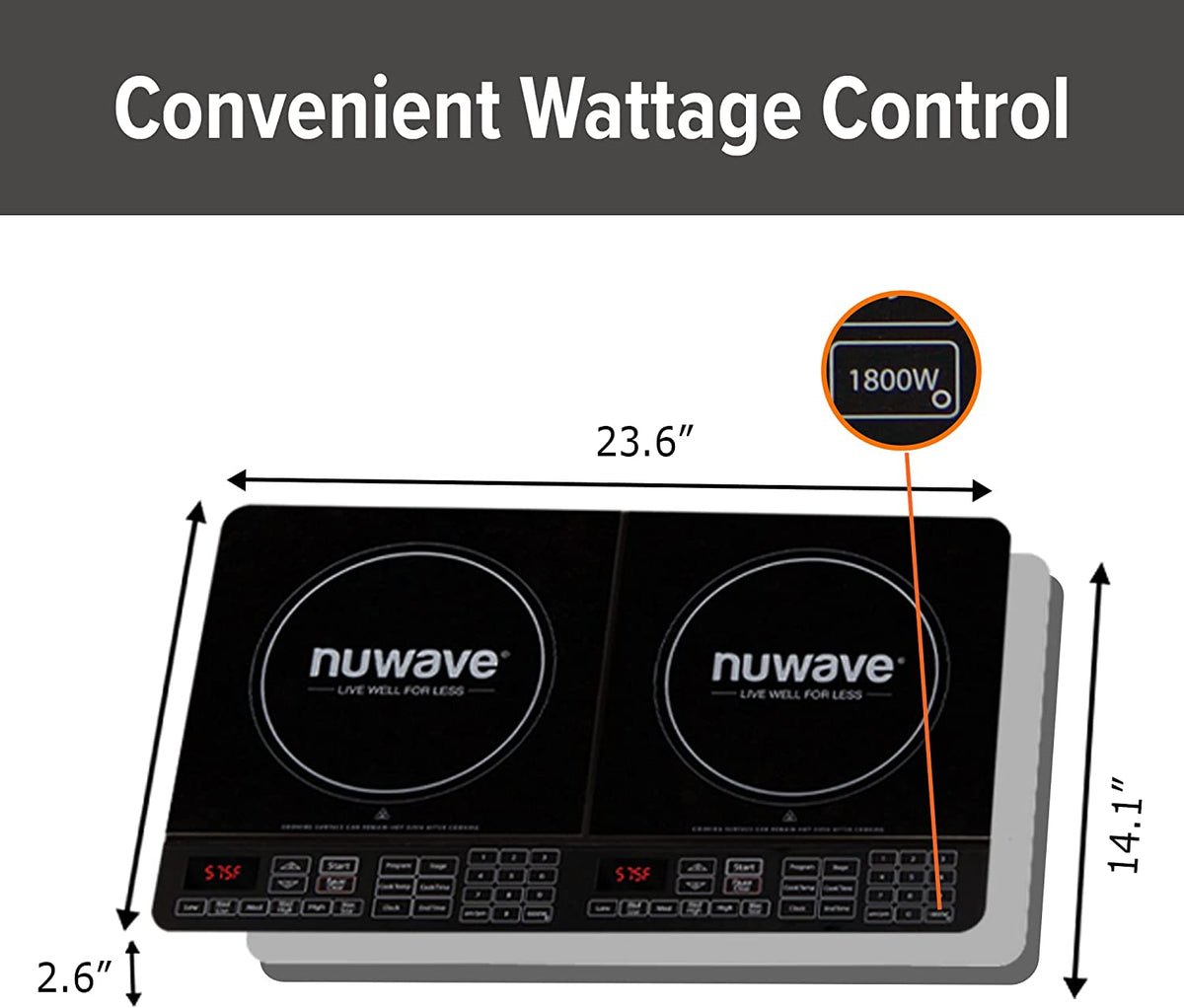 Double Induction Cooktop with 2 Heating Coils F111268