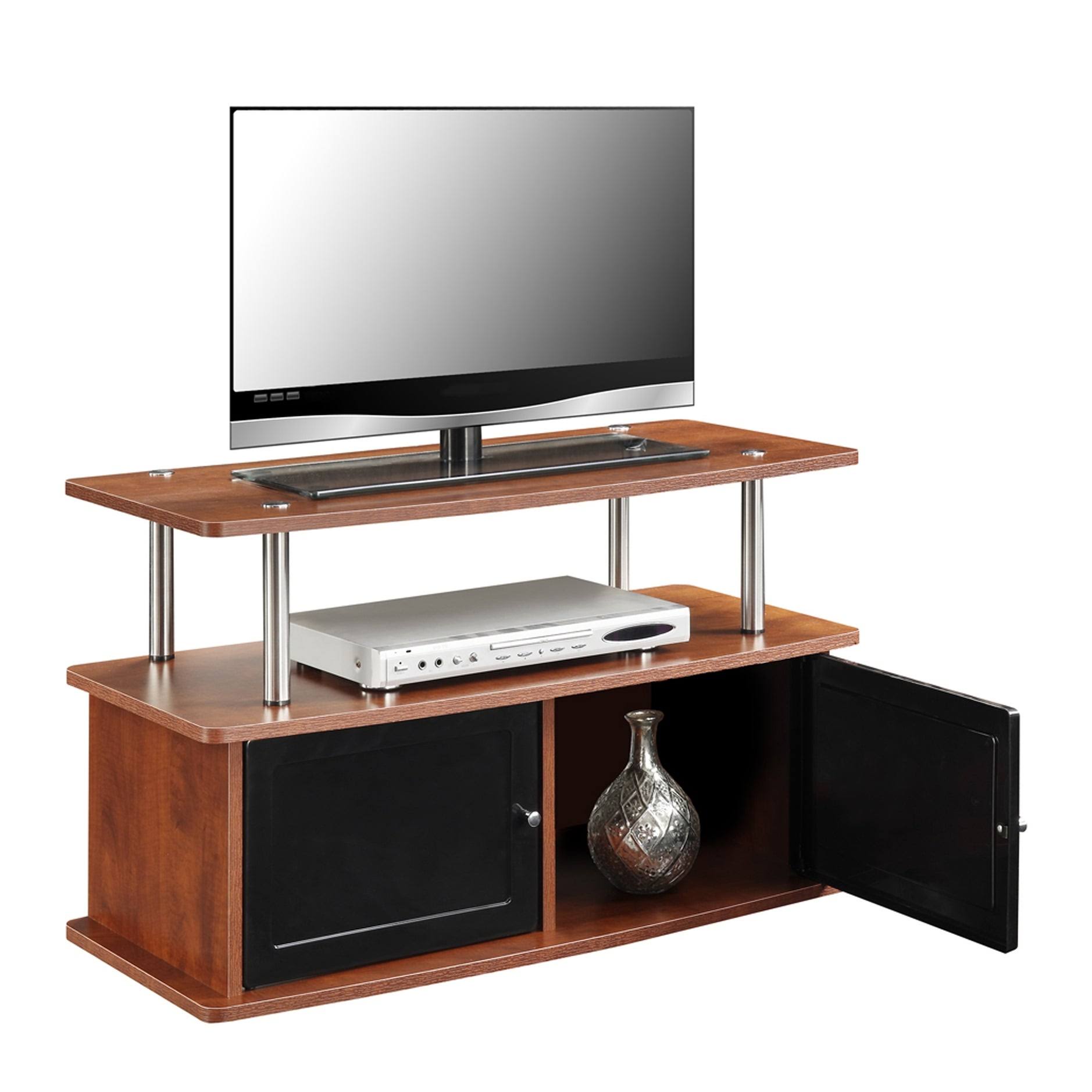 Gray TV Stand with 2 Storage Cabinets and Shelf V850