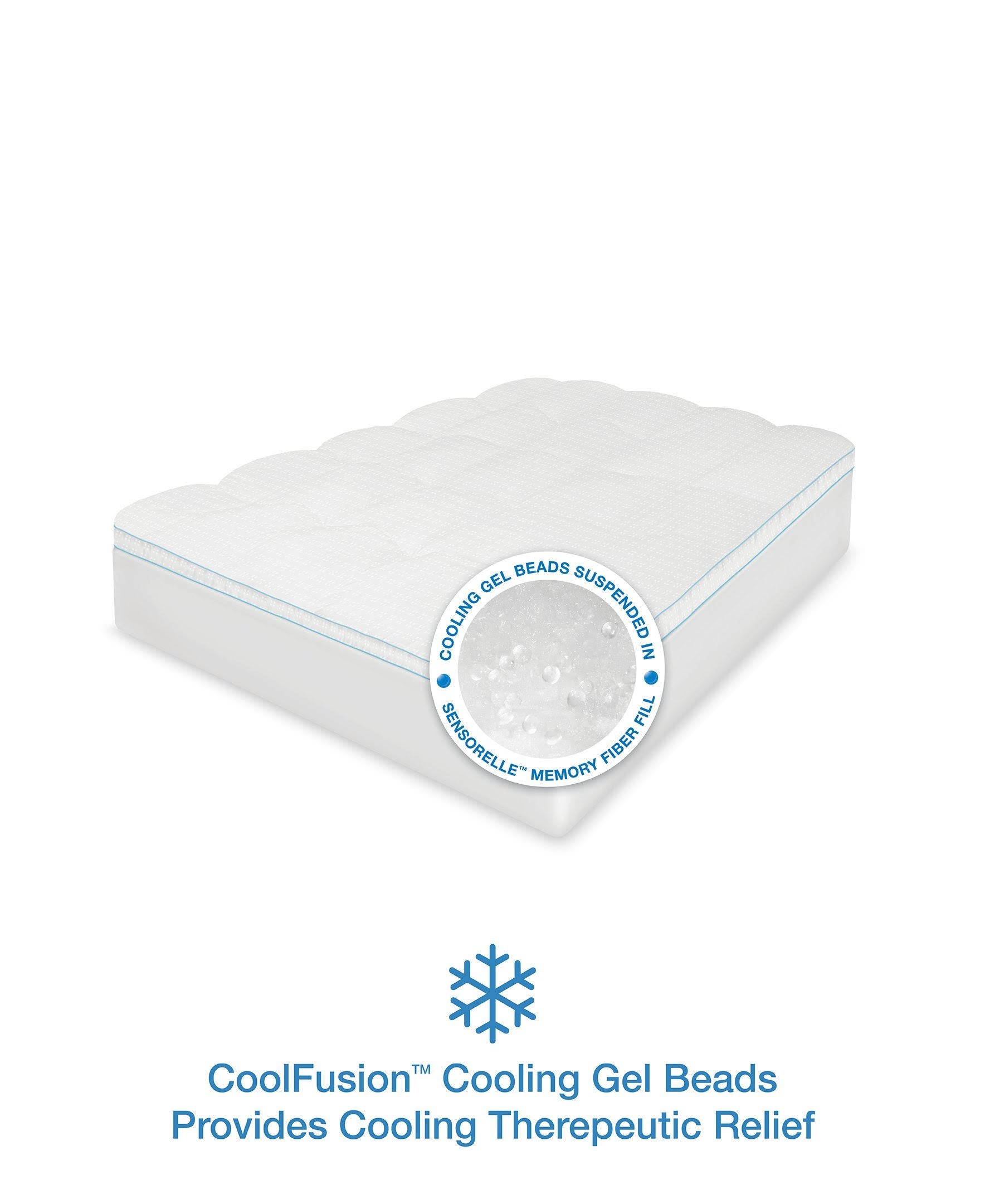 California King Mattress Topper with Cooling Gel Beads U29342