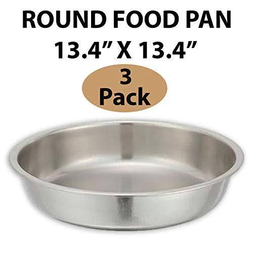 Round Chafing Dish Buffet Set with Water Pans, Food Pans, Frames, Lids, Fuel Holders, 6 Fuel Cans Z912