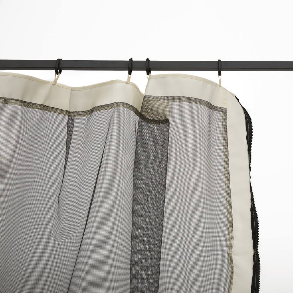 4-Panel Mesh Mosquito Netting Sidewalls with Zippers for Patio Gazebo A207896