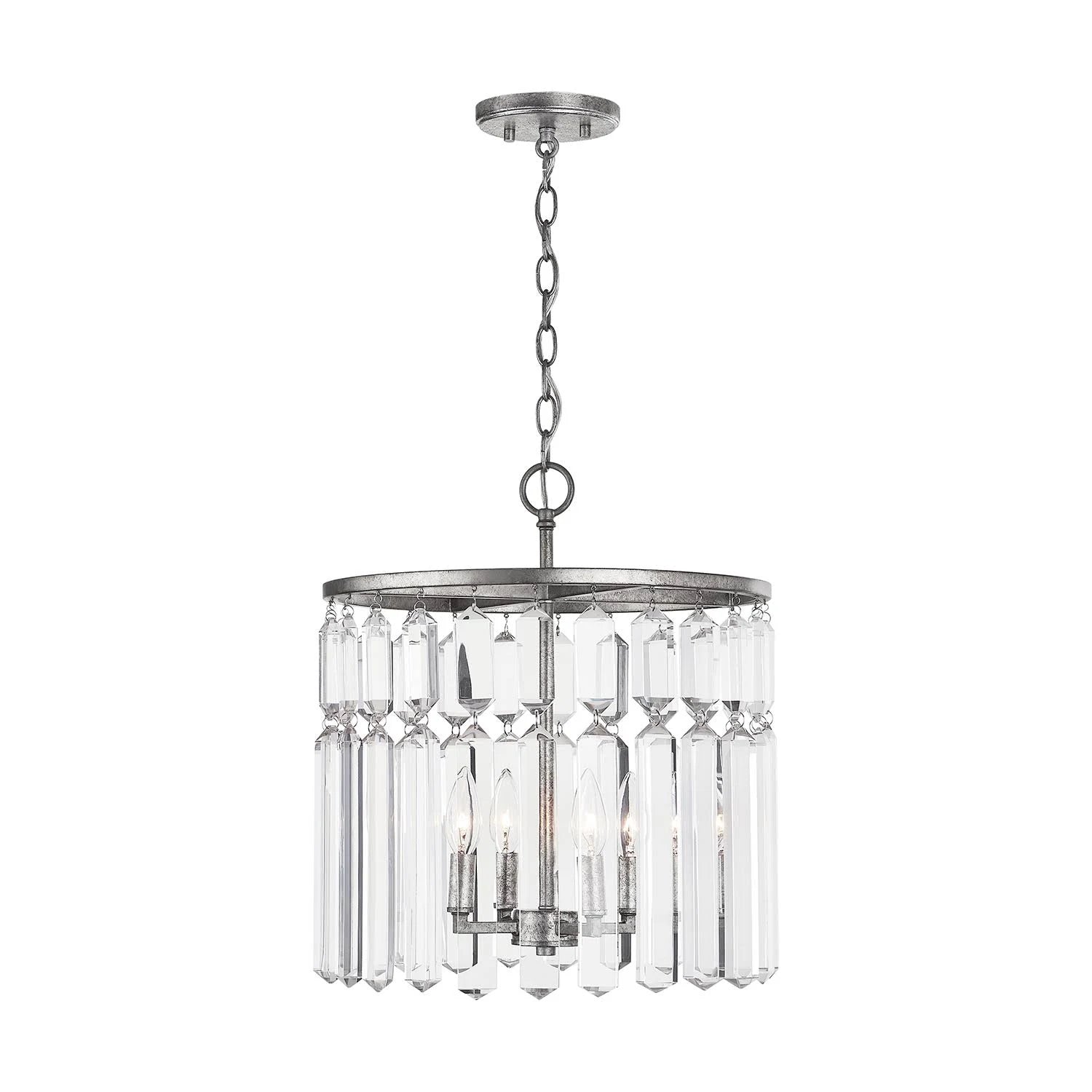 Antique Silver Semi Flush Mount Light B92213