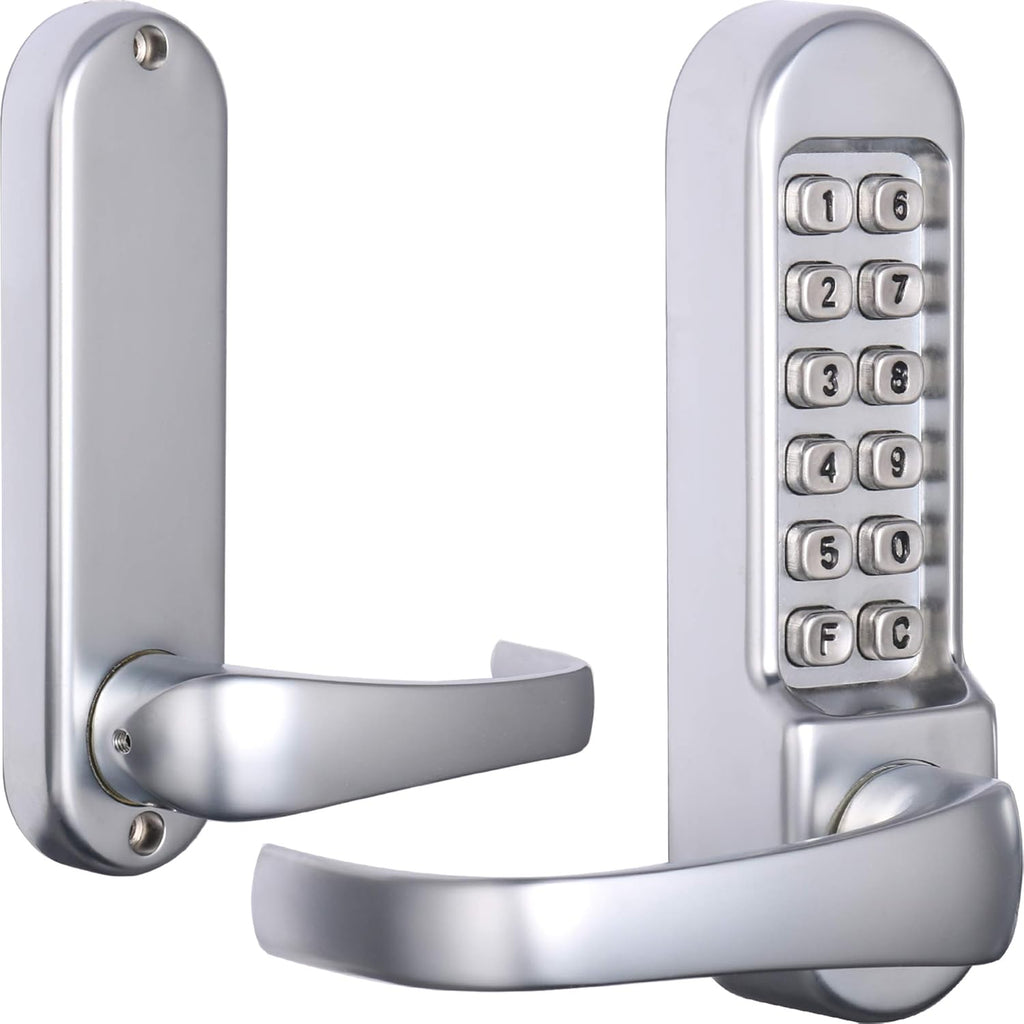 Mechanical Push Button Keypad Lock with Satin Chrome Stainless Latch F850