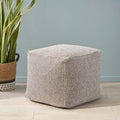 Brown/Ivory Fabric Pouf S763