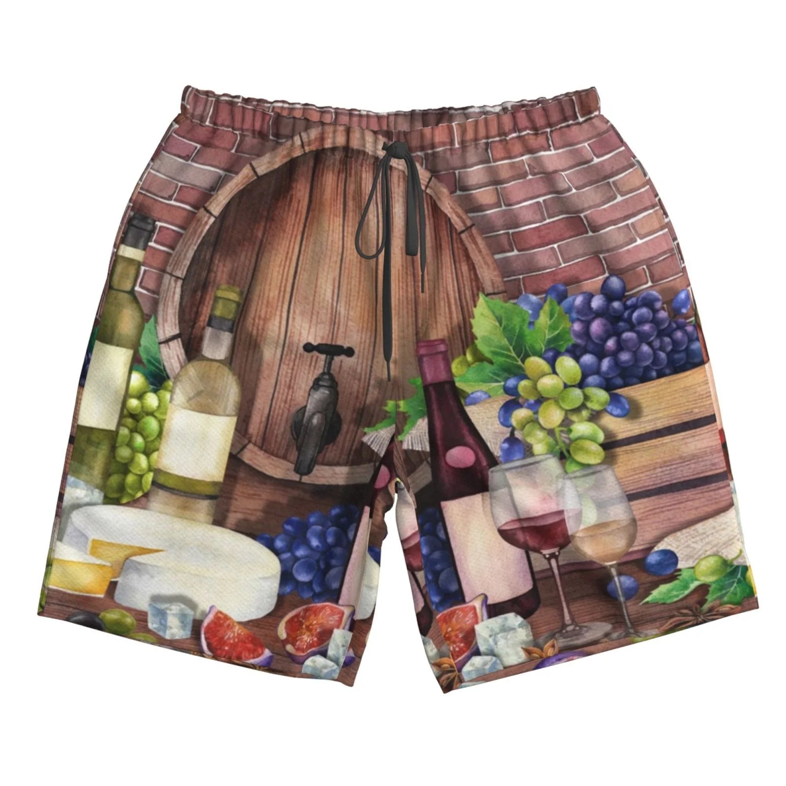 Red Wine Hawaiian Shorts With Pockets F17781