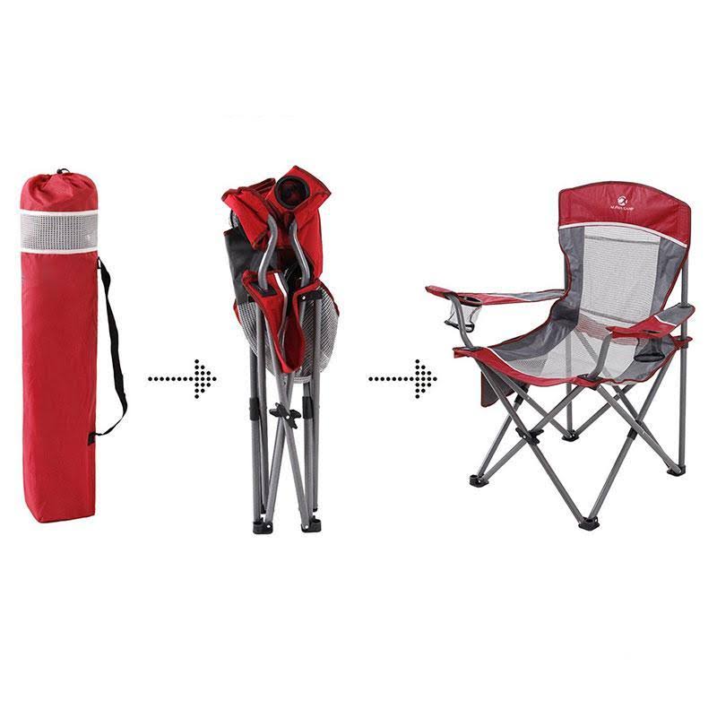 Oversized Mesh Camping Chair Red Grey V56493