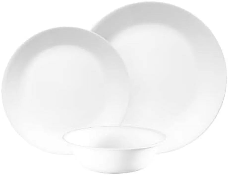 12Pc Winter Frost White Dinnerware Set V317
