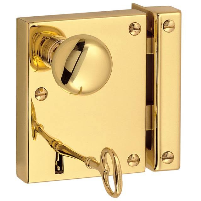 Left Handed Vertical Rim Lock Satin Brass and Black U289
