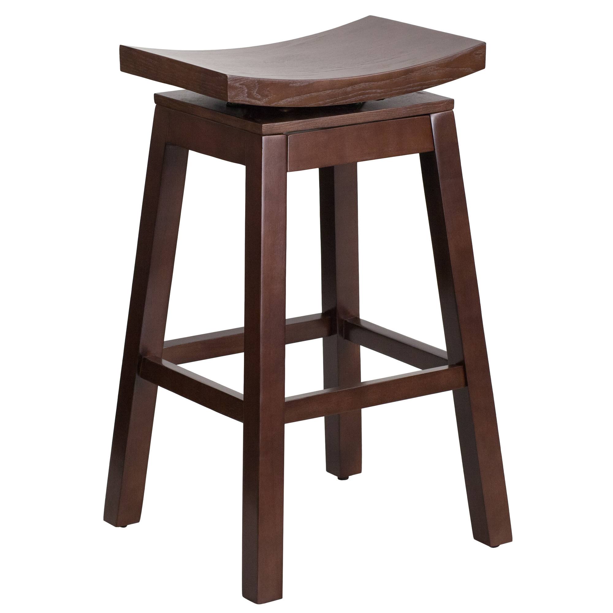 Walnut and Black Upholstered Bar Stool S727