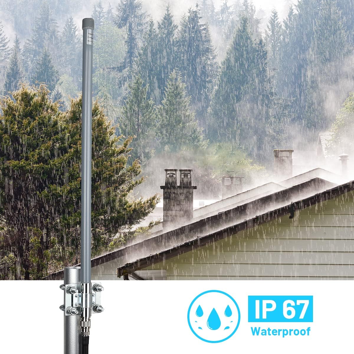 5 dBi LoRa Antenna 915Mhz Outdoor Omni-Directional Antenna with KMR240 Cable and Adapter N211