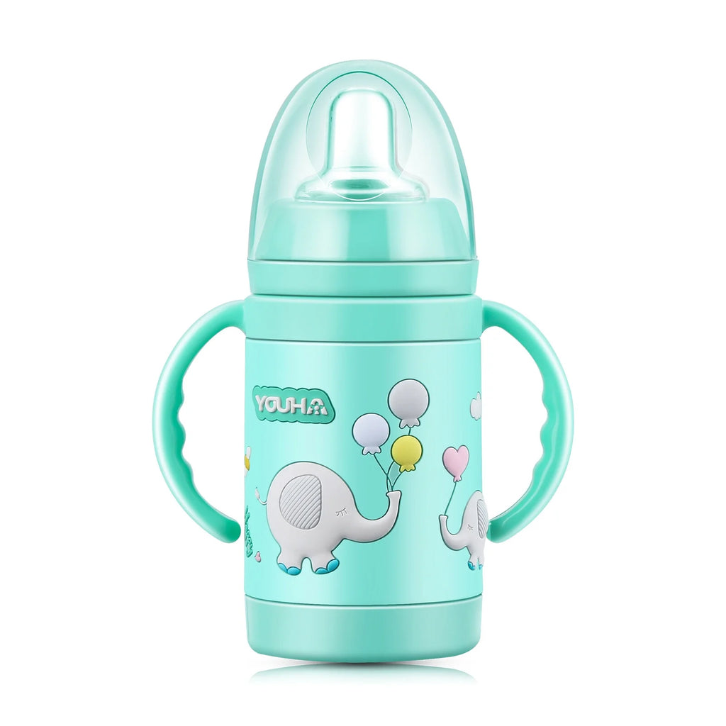 Baby Vacuum Insulated Stainless Steel Sippy Cup with Handle Weighted Straw G606