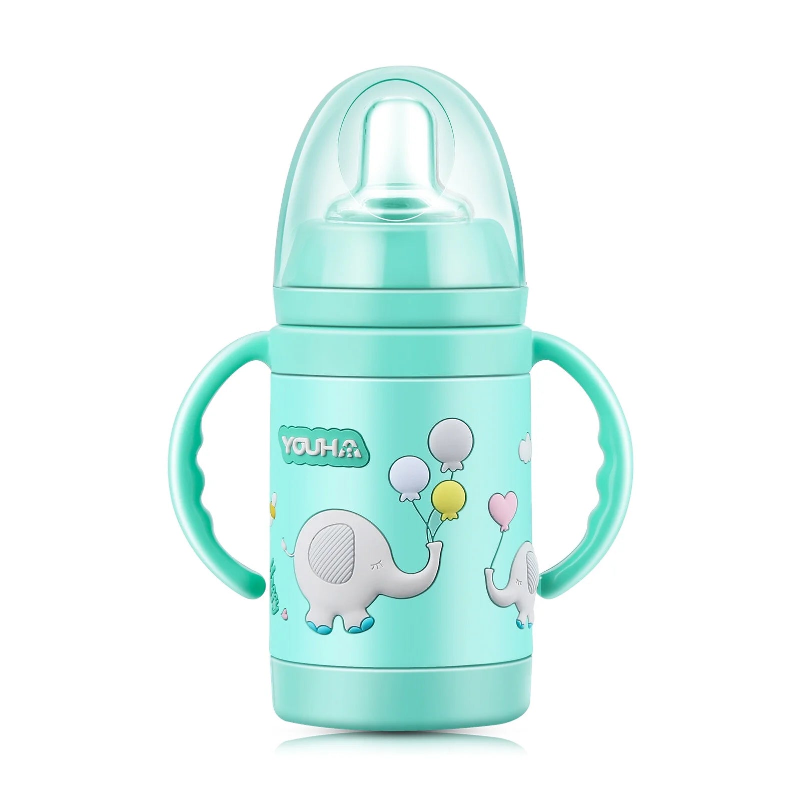 Baby Vacuum Insulated Stainless Steel Sippy Cup with Handle Weighted Straw G606