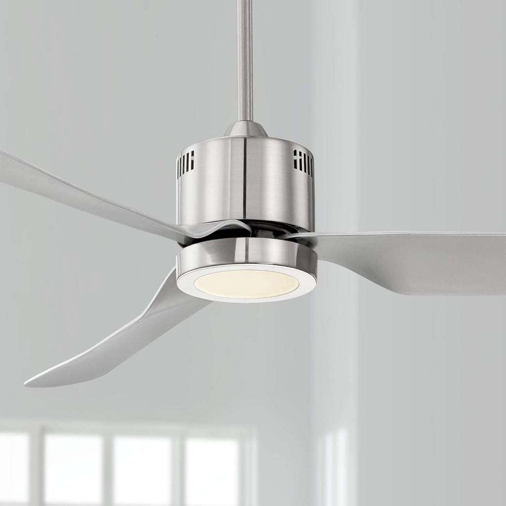 Brushed Nickel Silver 3 Blade Indoor Ceiling Fan with Light LED Remote Control R1097
