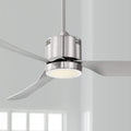 Brushed Nickel Silver 3 Blade Indoor Ceiling Fan with Light LED Remote Control R1097
