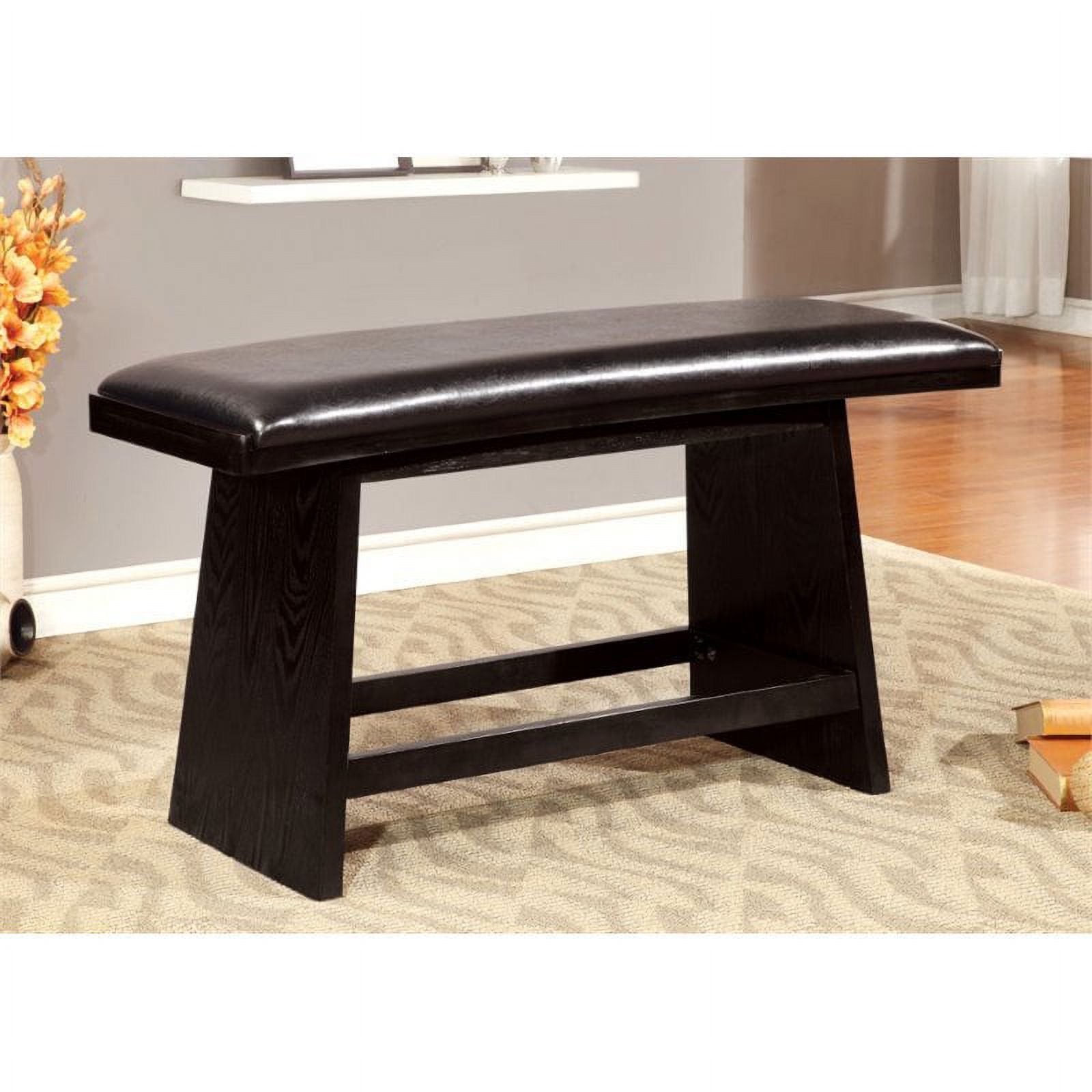 Faux Leather Padded Dining Bench in Black U1069