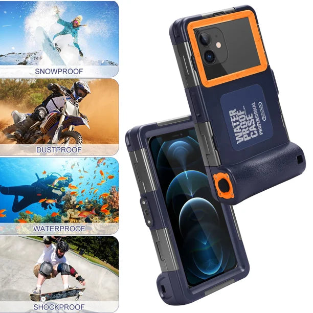 Waterproof Protective Case for Phones Up to 6.9 Inch with Lanyard T44953