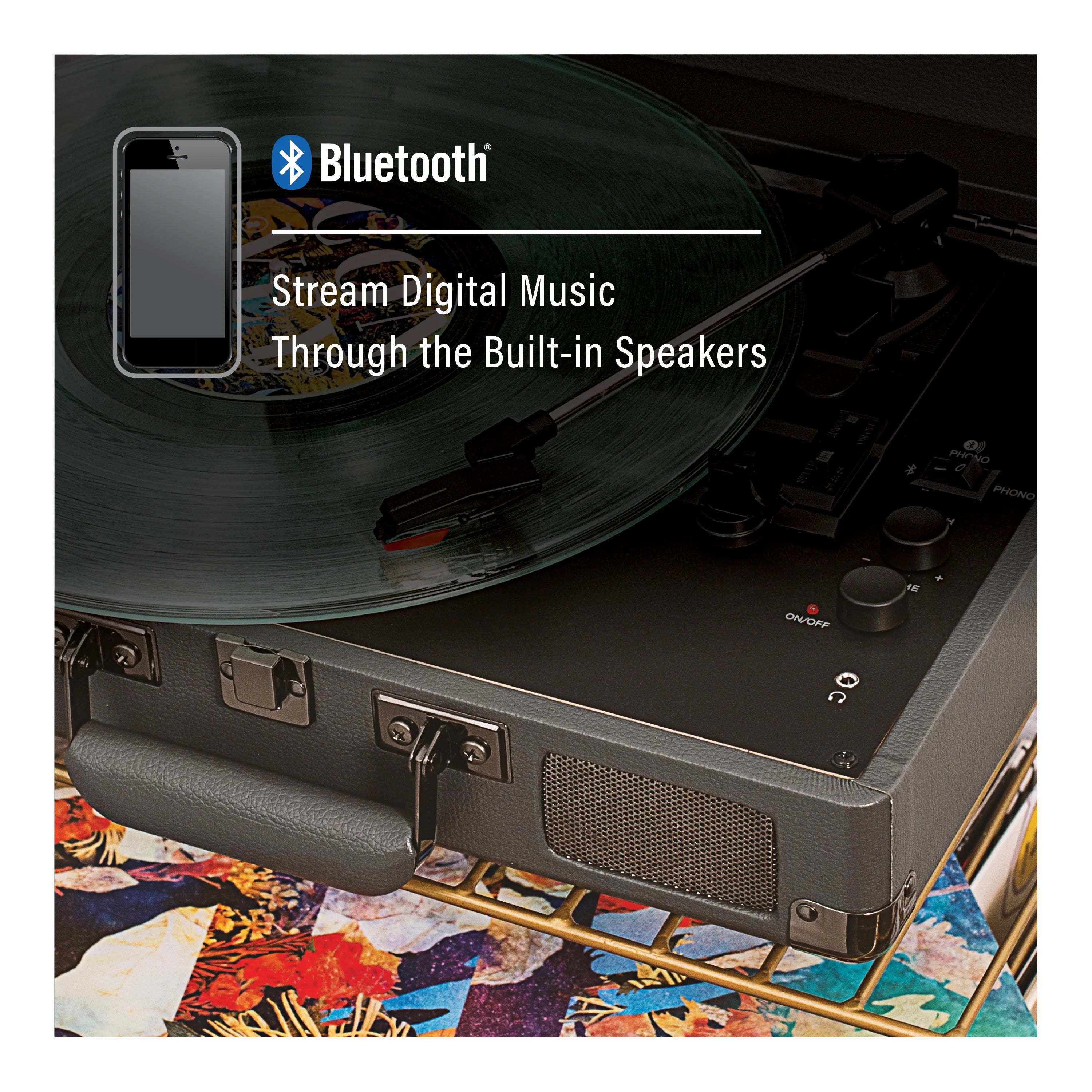 Vinyl Record Player with Bluetooth Turntable A749854