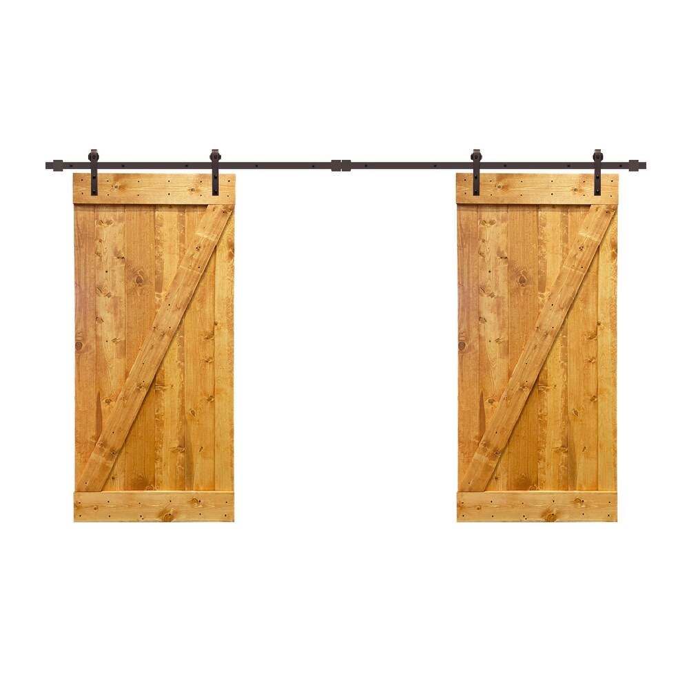 Charcoal Black Double Barn Door with Hardware Kit 48 x 84 L64309