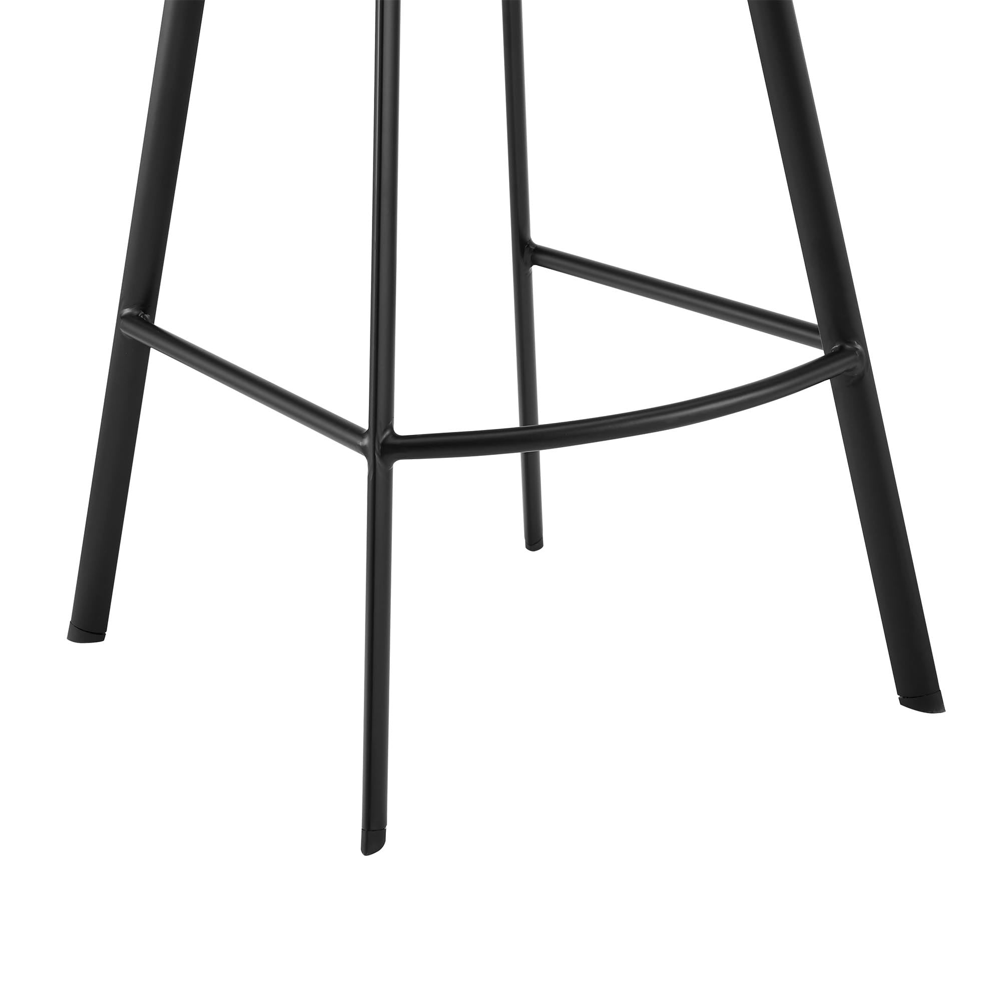 Black and Gray Metal and Faux Leather Swivel Bar Stool B5368