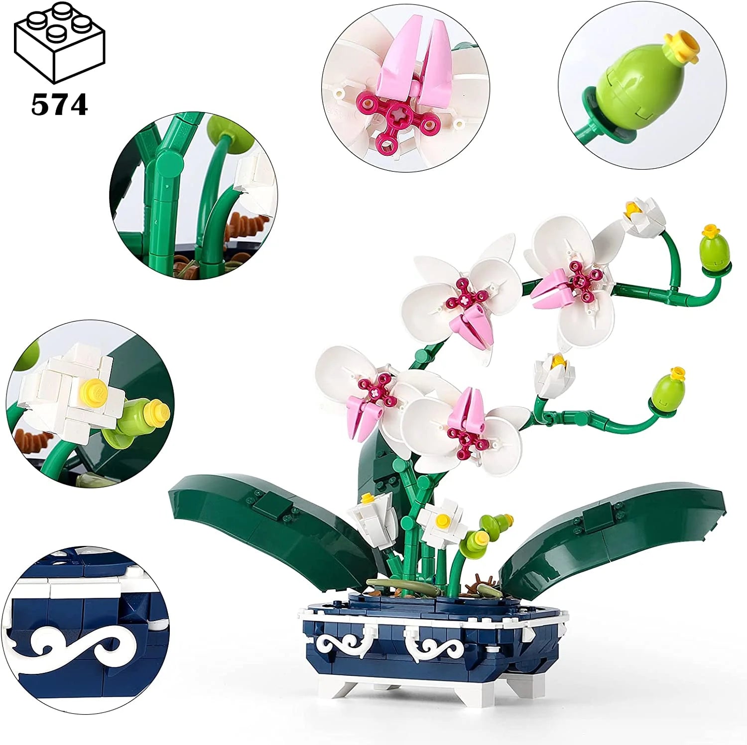 Flower Bouquet Building Kit, DIY Building Blocks Set R365937