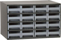 16-Drawer Steel Parts Craft Storage Cabinet Hardware Organizer, Gray, Black J693