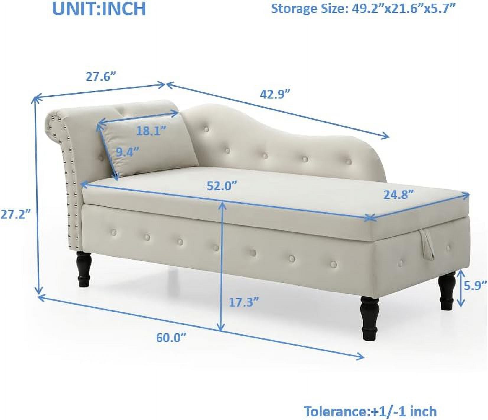 Orange Upholstered Chaise Lounge Chair with Pillow S5340