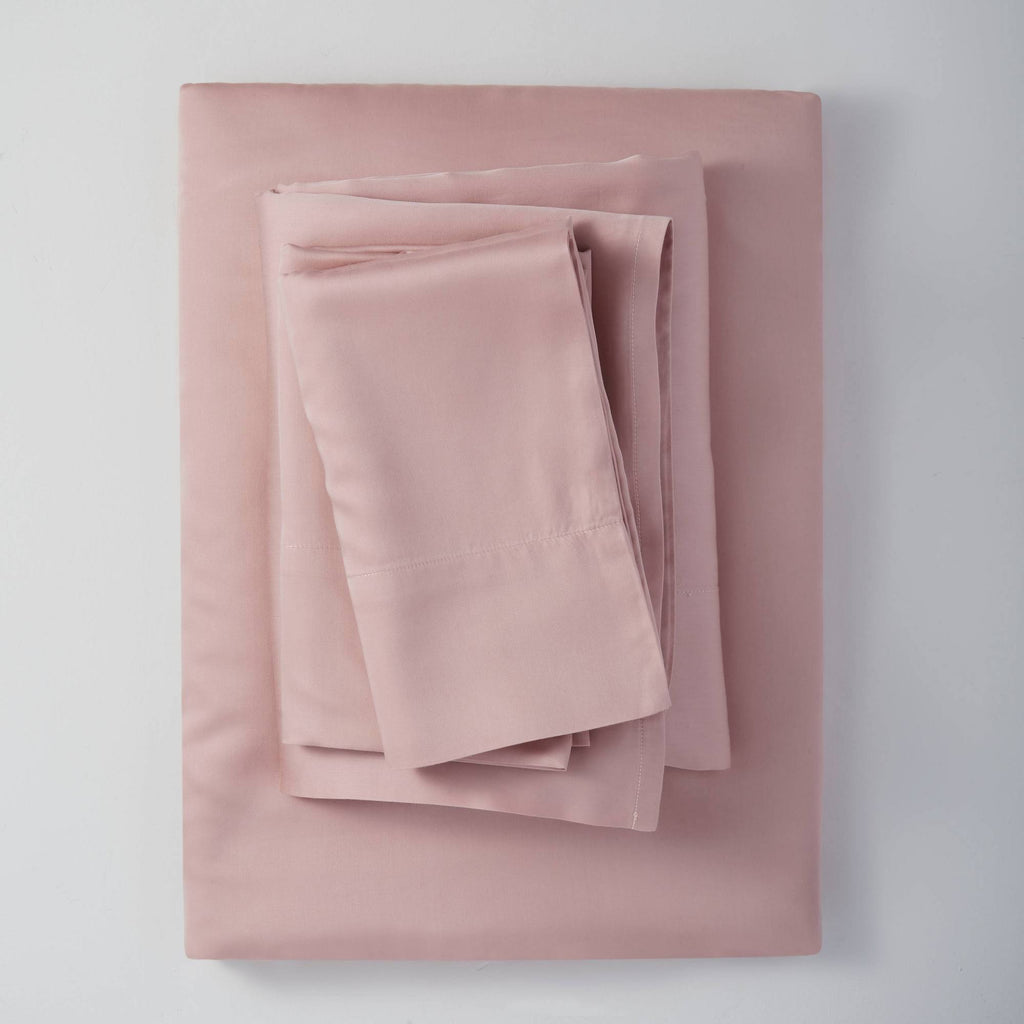 California King 400 Thread Count Washed Lyocell Solid Sheet Set Blush N423