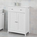 White Bathroom Storage Cabinet with Drawer and Adjustable Shelf M90491