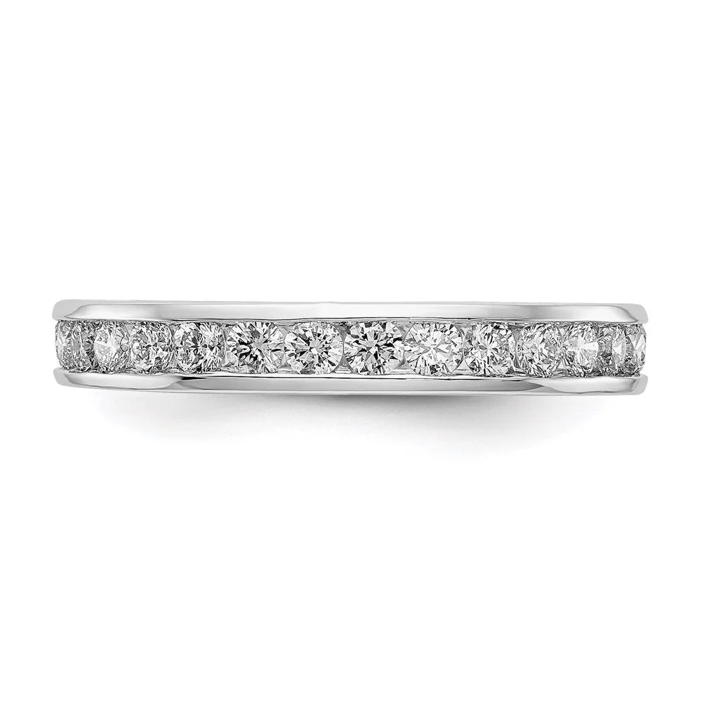 14K White Gold Diamond Eternity Ring Band Channel Set Size 9 Q43766