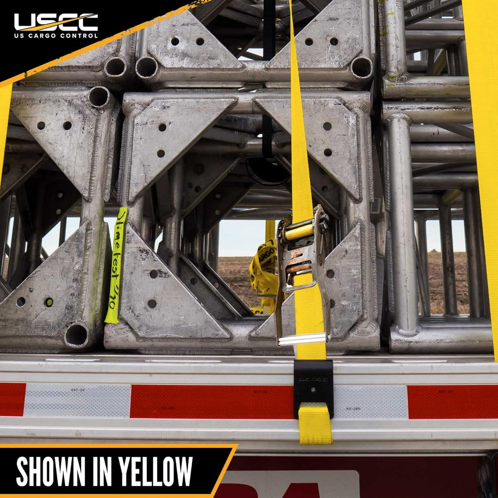 Yellow Ratchet Strap with Flat Hooks X31192