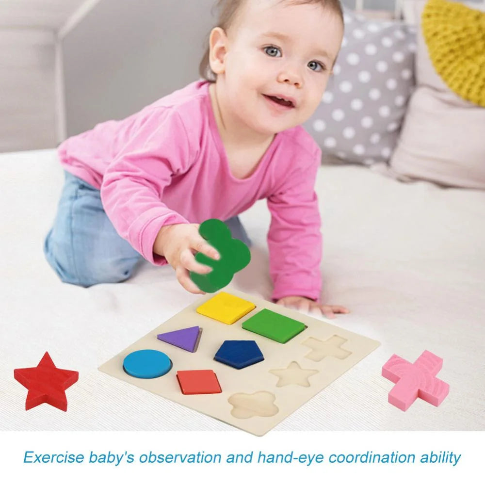 Wooden Block Toy Geometric Building Puzzle X86547