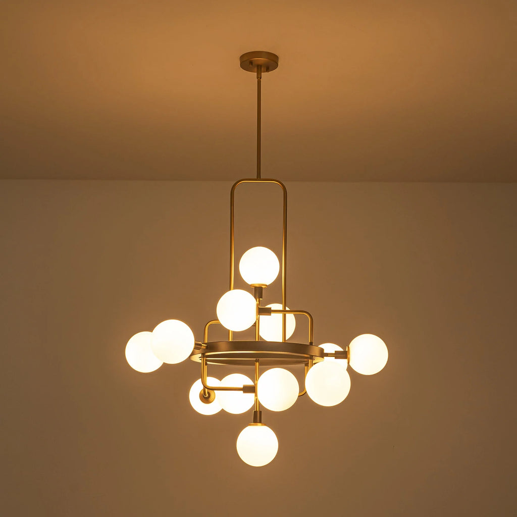 12-Light Dimmable Aluminum Chandelier L641