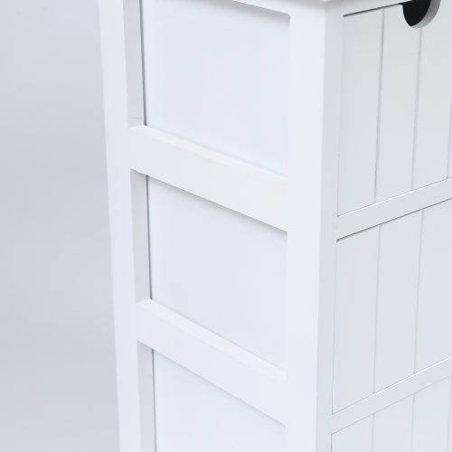 White Beadboard Wood Cabinet X336
