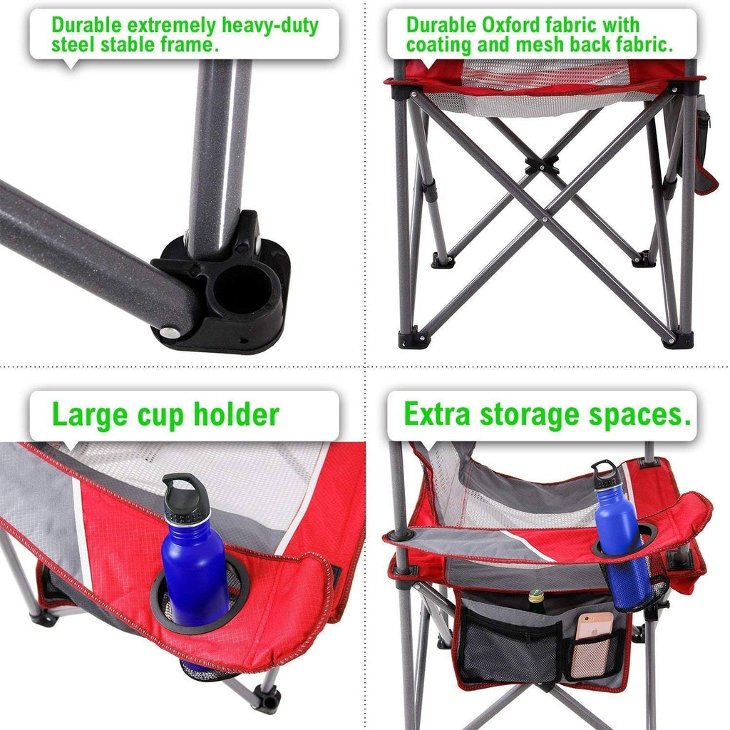 Oversized Mesh Camping Chair Red Grey V56493