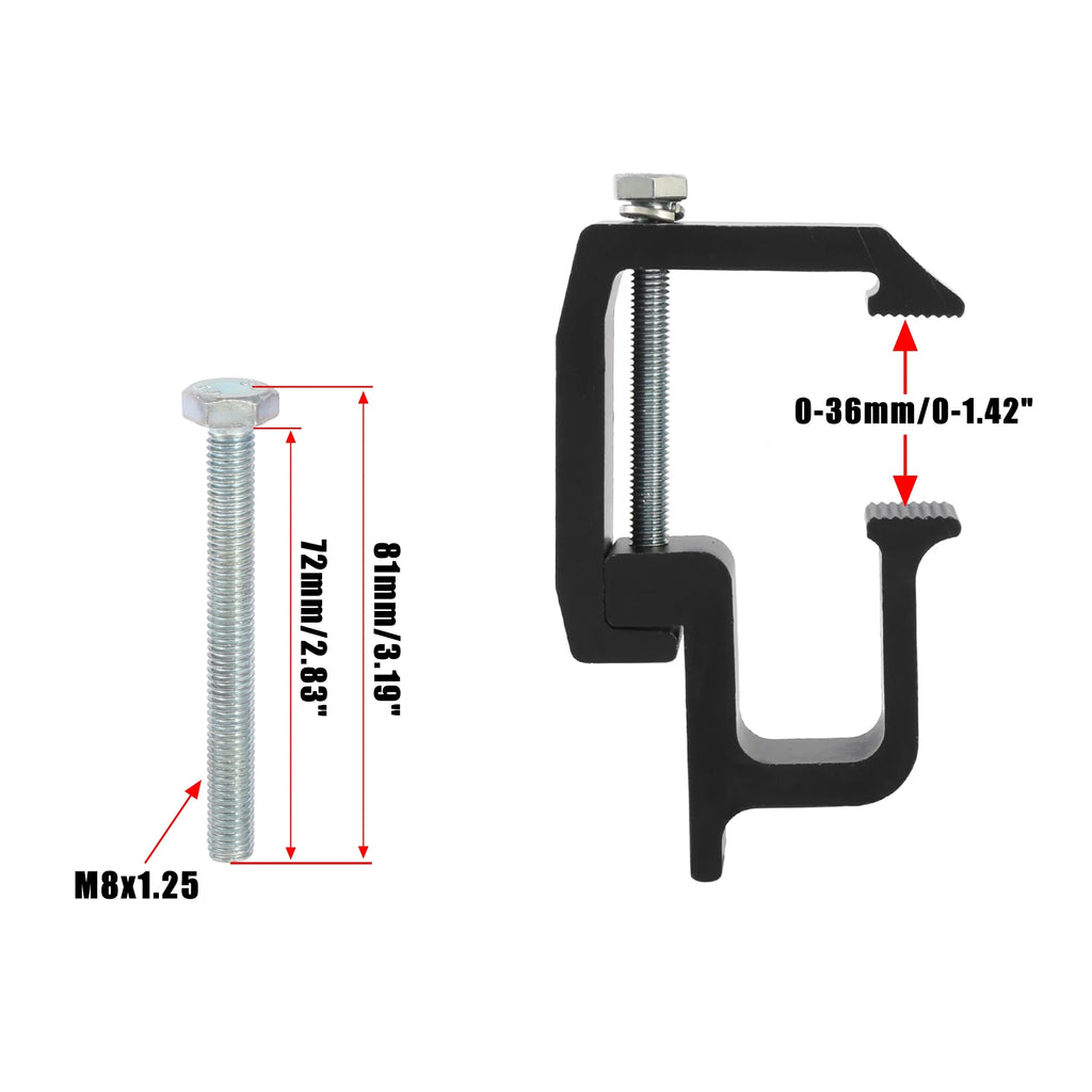 Black Aluminium Alloy Truck Cap Mounting Clamps, 4 Pcs Q256