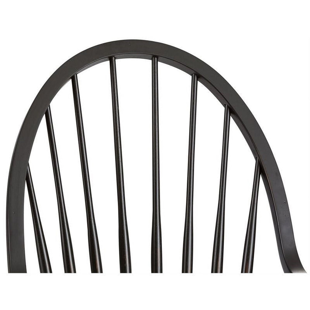 2 Piece Black Wood Dining Arm Chair Set E908321