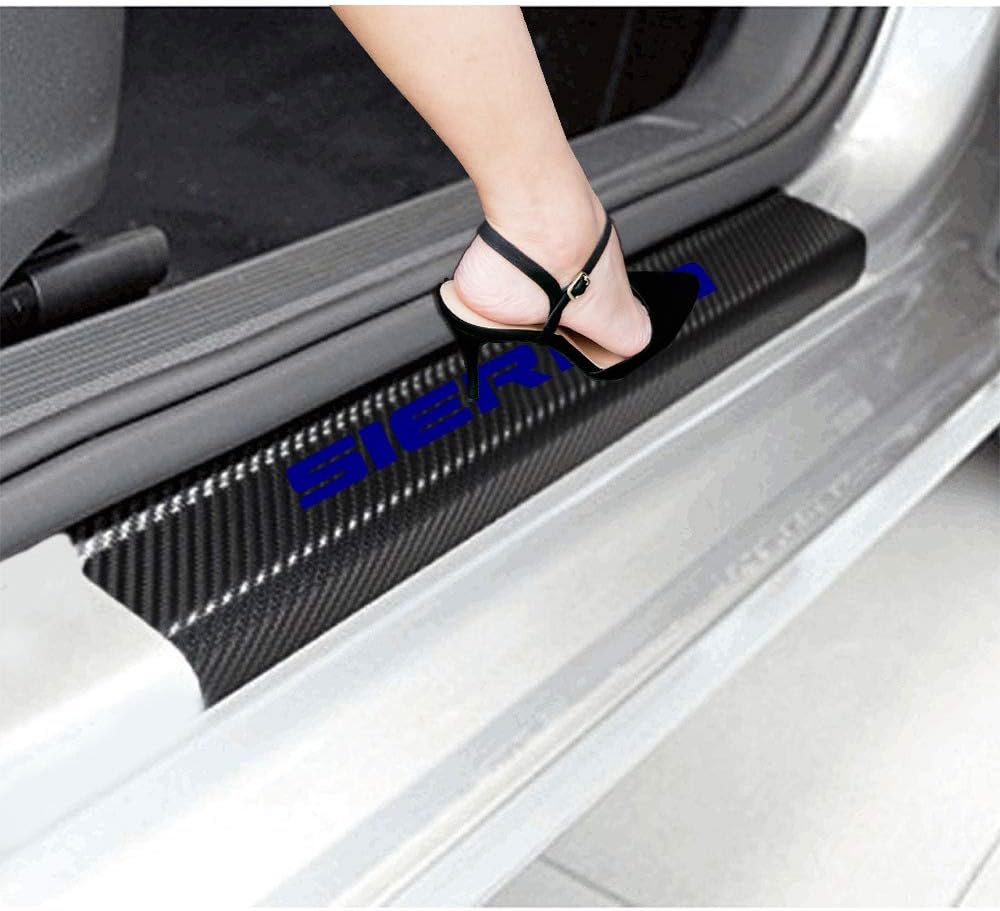 Blue Carbon Fibre Vinyl Car Door Decal Sticker E24365