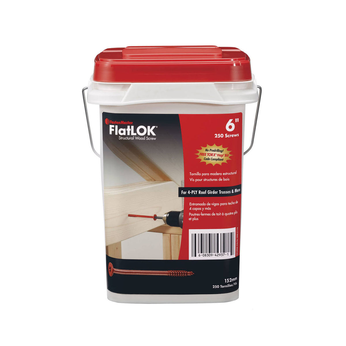 FlatLok Structural Wood Screws, 6x22 D61045