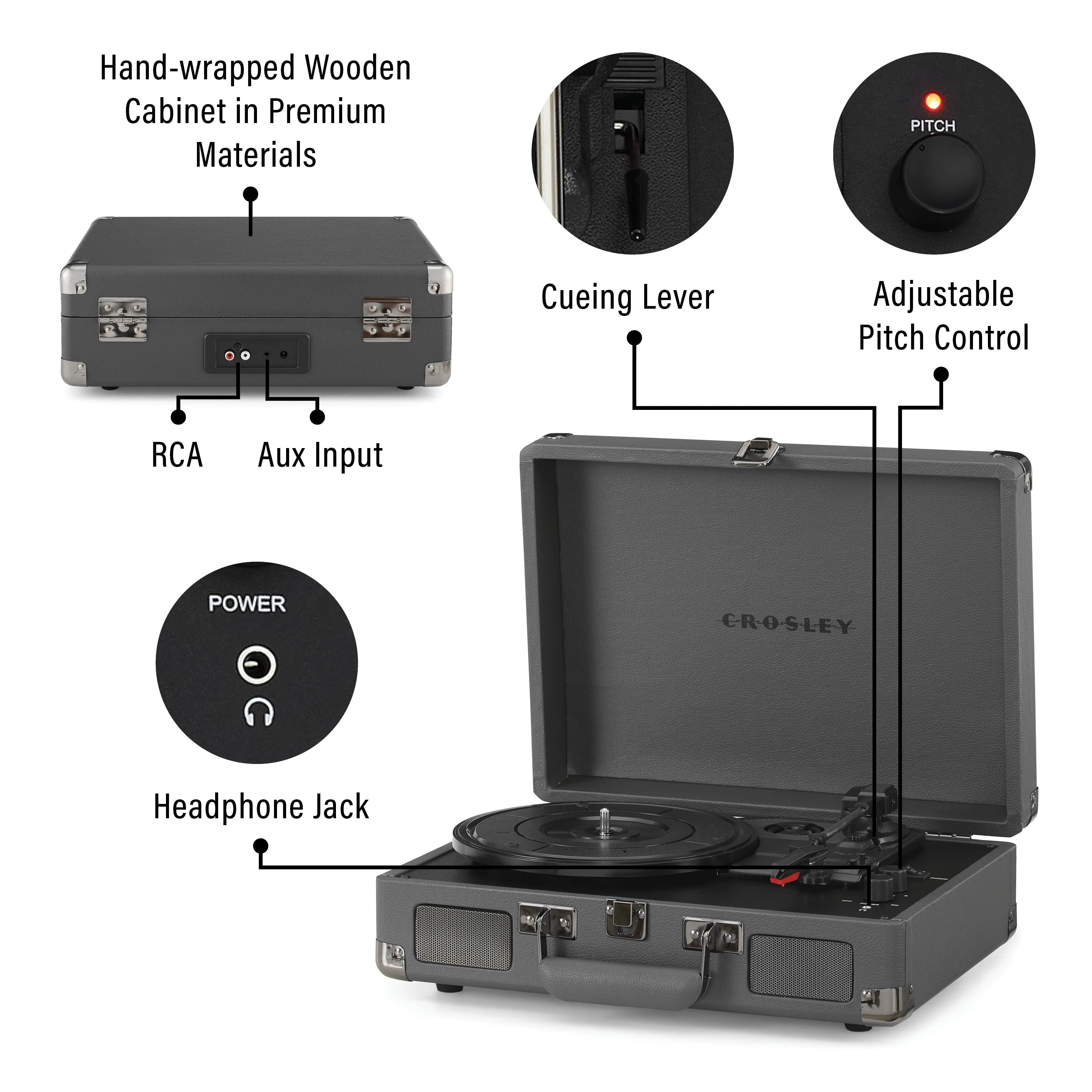 Vinyl Record Player with Bluetooth Turntable A749854