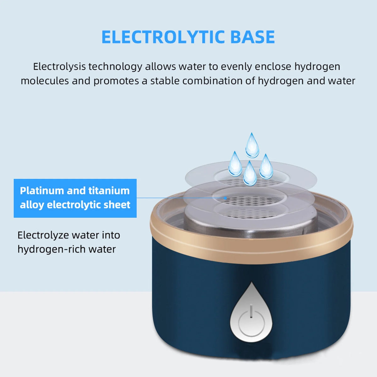 420ml Rechargeable Hydrogen Water Bottle Glass Cup O137361