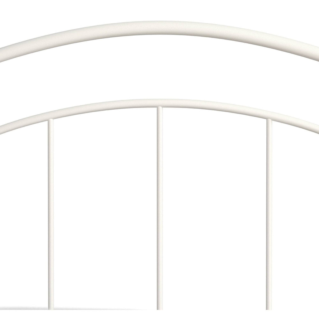 Textured White Twin Metal Headboard with Frame H75434
