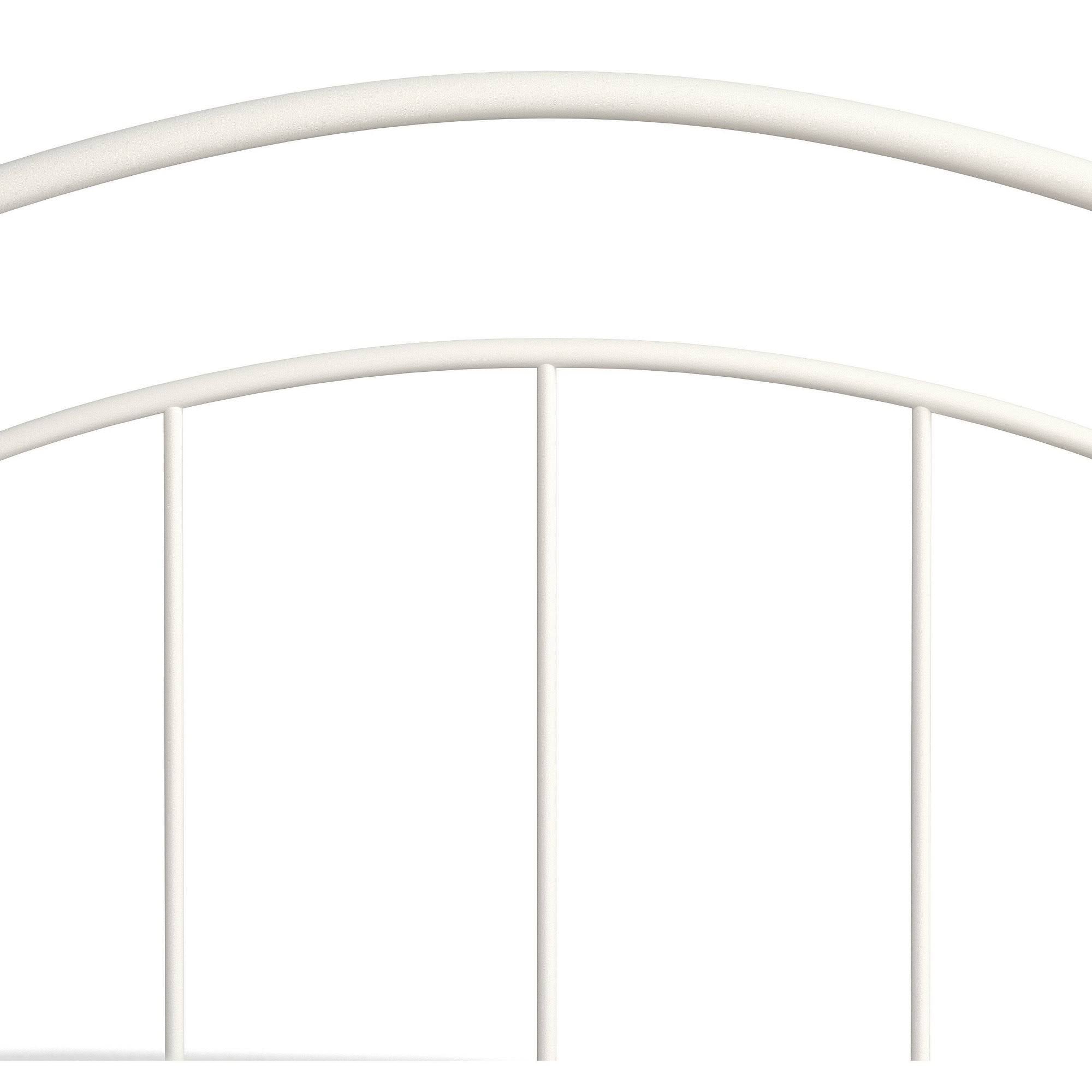 Textured White Twin Metal Headboard with Frame H75434