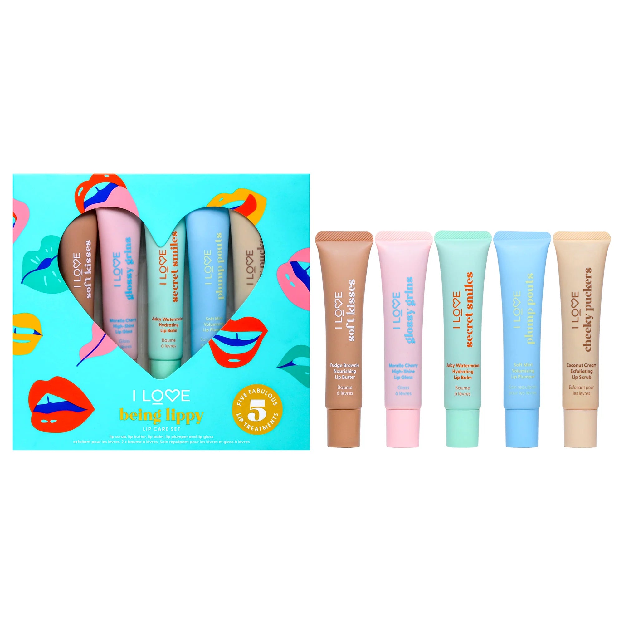 5 Pc Lip Care Set with Lip Scrub, Lip Butter, Lip Balm W5456