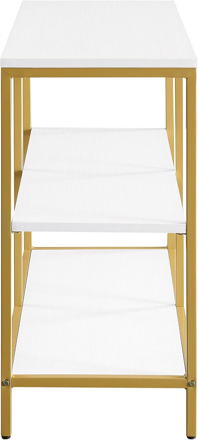 White Double 3 Shelf Bookcase and Credenza Q207