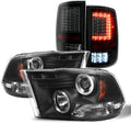 Black Housing Projector Headlights with LED Smoke Lens Tail Lights E925919