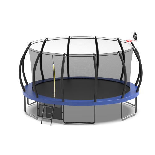 16FT Trampoline with Basketball Hoop and Safety Enclosure Net Y97427