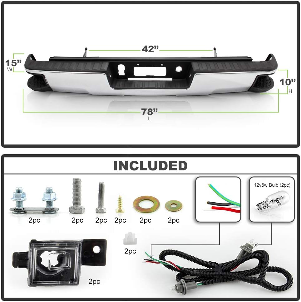 Chrome Rear Step Bumper Assembly J85044